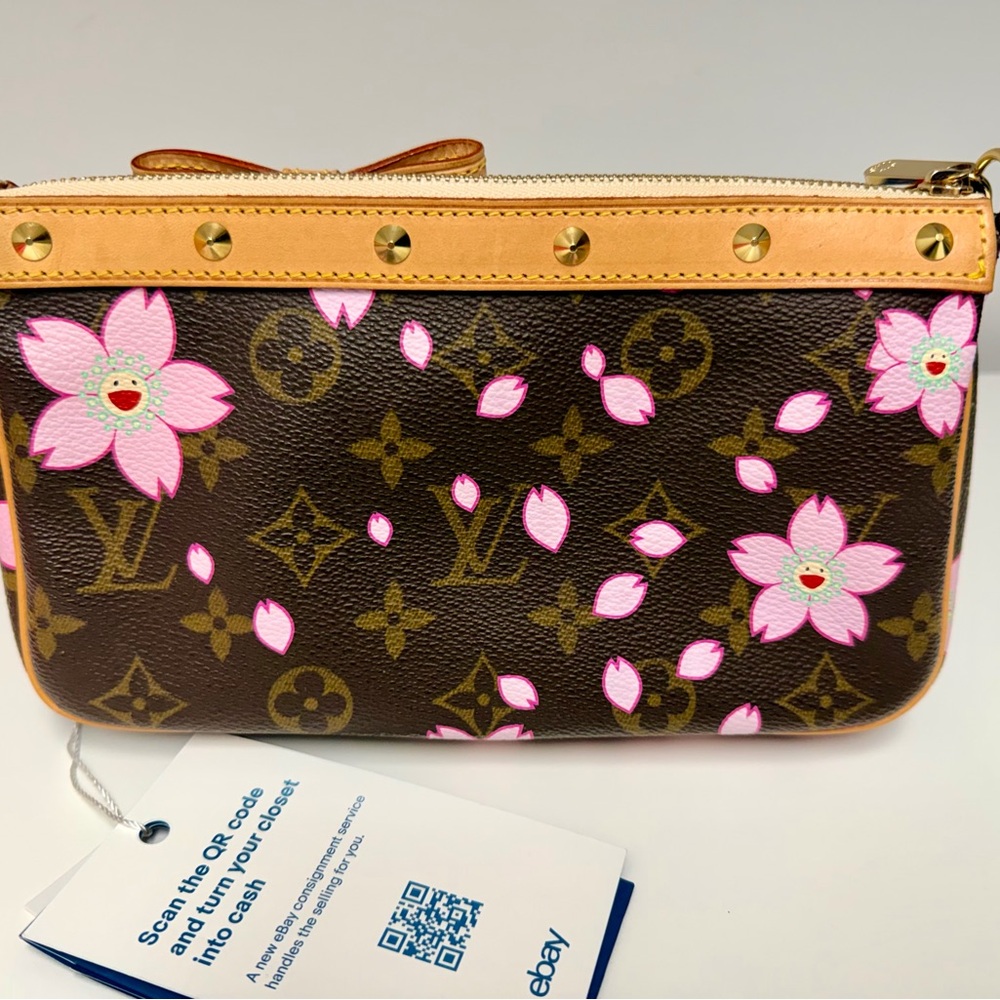 LOUIS VUITTON Monogram Cherry Blossom Takashi Murakami Pochette Accessories Bag - Picture 10 of 11